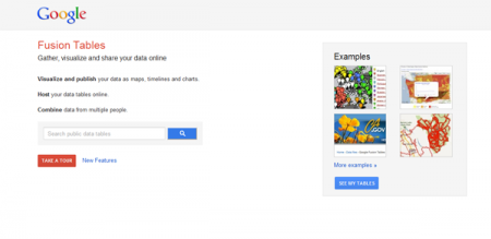 Google Fusion Tables for presentations