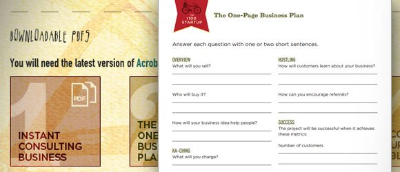 One Page Business Plan Template