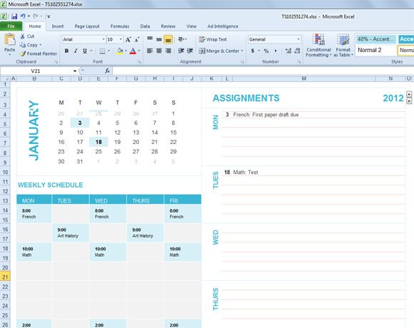 Microsoft Office Monthly Planner Template