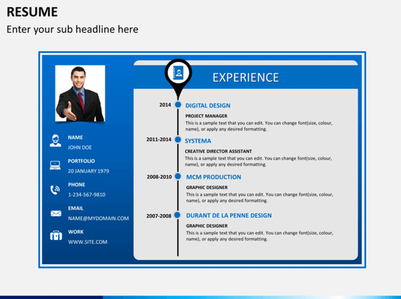 Free Resume Template PowerPoint Template Resumes Cv