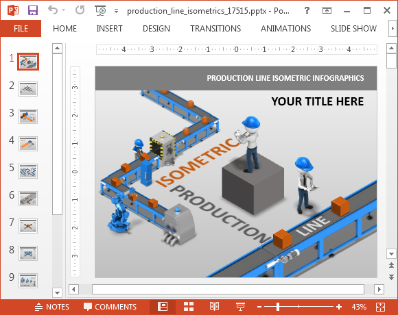 Product Layout Exle Ppt | production line isometric powerpoint template Product Layout Exle Ppt | production line isometric powerpoint template