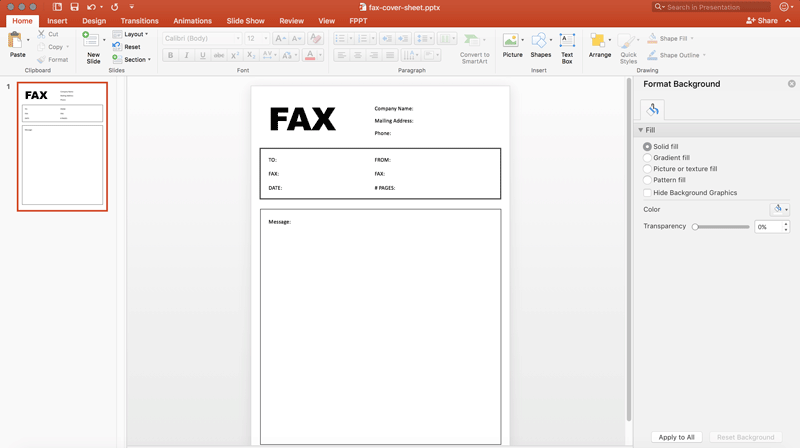 how to fax cover letter