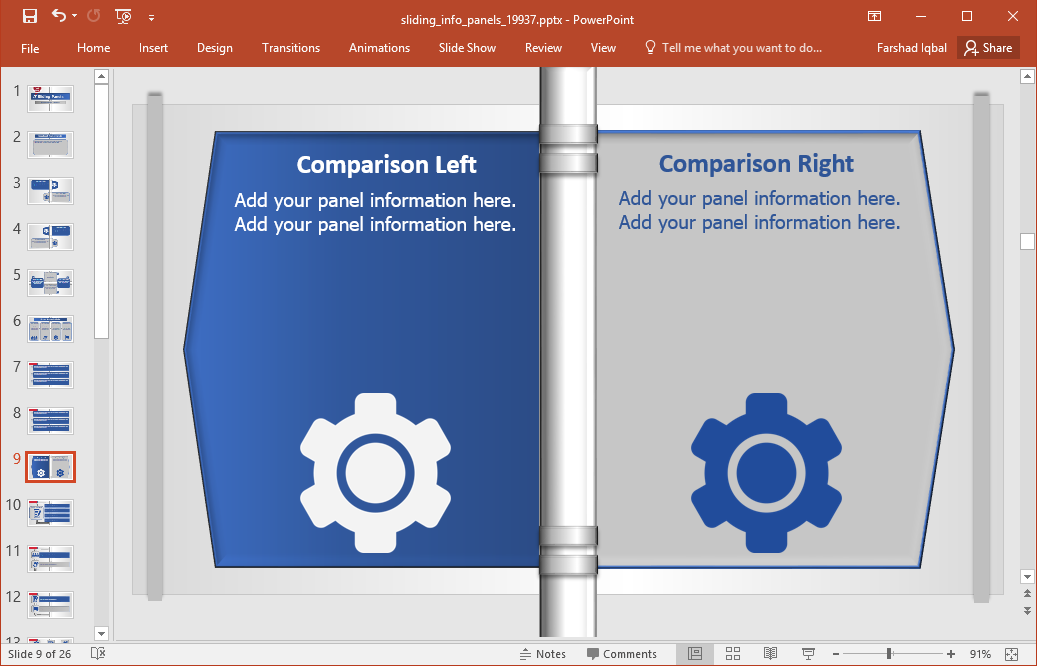 Animated Sliding Panels Effect PowerPoint Template