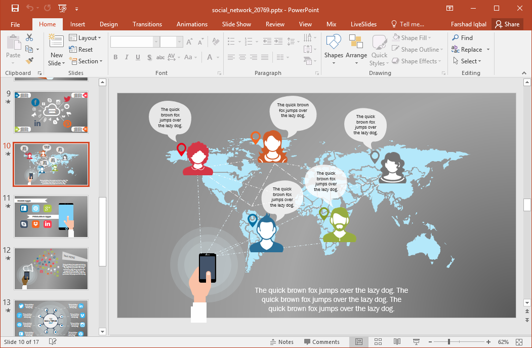 animated social network powerpoint template social network template free download