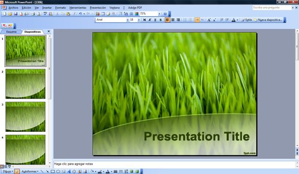 Green Grass Template For PowerPoint