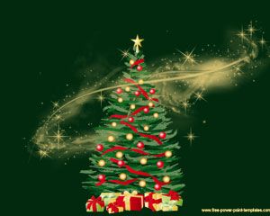 Green Christmas Tree Powerpoint Template