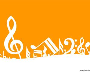 Songs  Powerpoint on Music Notes Over An Orange Background The Sheet Music Notes Powerpoint