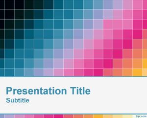 Diagonal Pixel Color PowerPoint Template