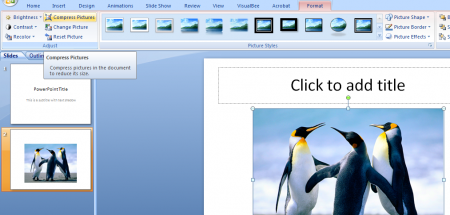 how to compress picture in powerpoint 2016