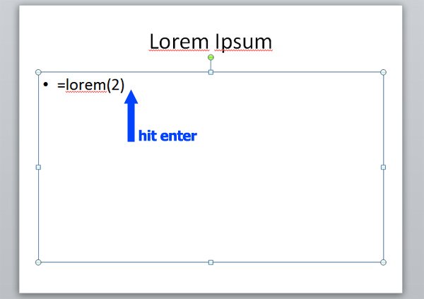 Lorem ipsum in powerpoint presentations