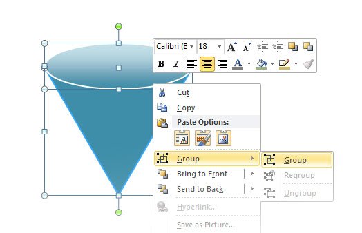 drawing a 3d cone in powerpoint