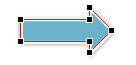 Example of Arrow created with shapes in PowerPoint
