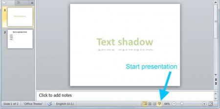 how to start slide show of a presentation