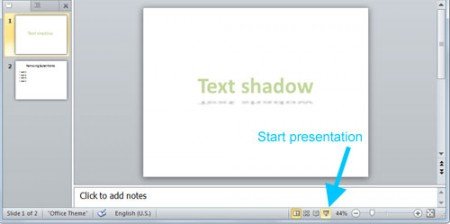 start the slide show presentation