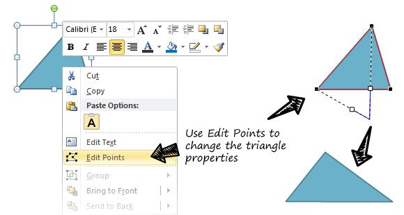 classifying triangles in powerpoint and create triangles using shapes