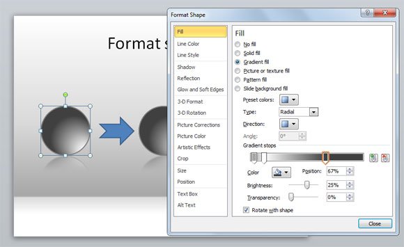 How to format a 3D sphere in PowerPoint