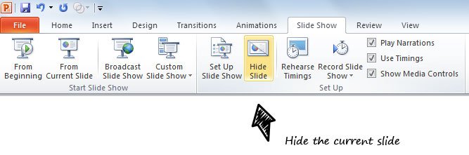 hide slides in presentation powerpoint