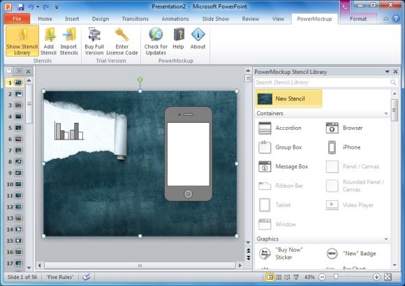 sketch wireframes of websites in ms powerpoint with powermockup