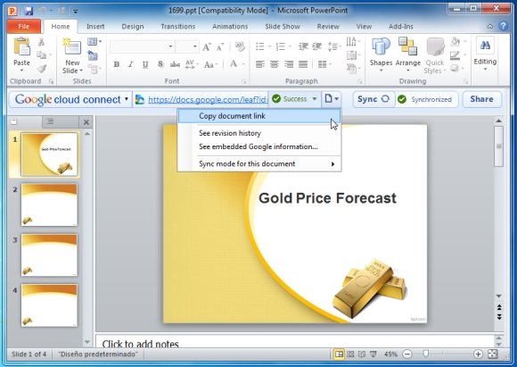 backup and sync powerpoint documents with google cloud connect