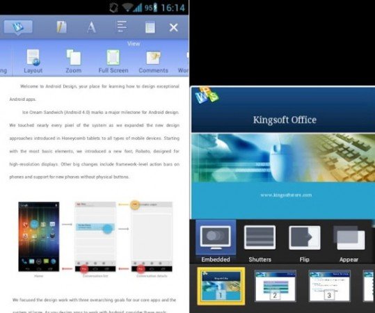 view and edit ms office files on android for free with kingsoft powerpoint templates