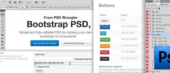 twitter bootstrap psd template for photoshop