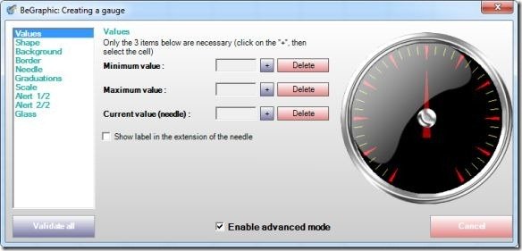 create gauges in ms powerpoint and ms excel with begraphic add in