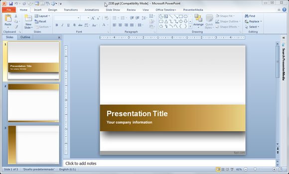 gold powerpoint template background