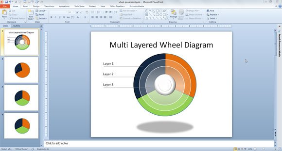 how to make a layered wheel diagram template in powerpoint 2010