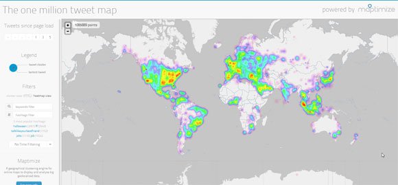 The One Million Tweet Map: Using Maptimize to Visualize Tweets in a ...