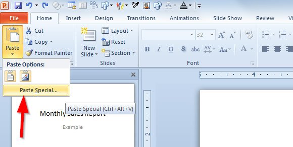 dynamically link charts tables in excel 2010 with powerpoint insert excel chart into powerpoint