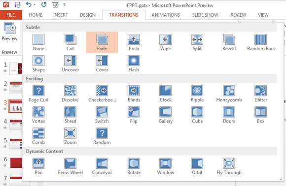 powerpoint presentation animation and transition