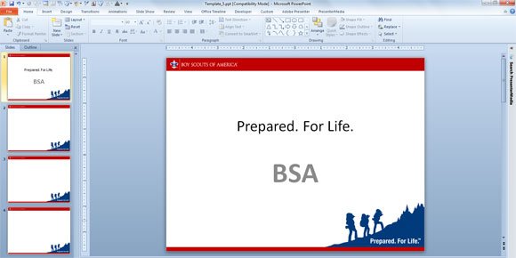 boy scouts have their own powerpoint template designs