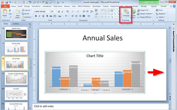 Center a Picture, Object, Chart or Text in PowerPoint 2010