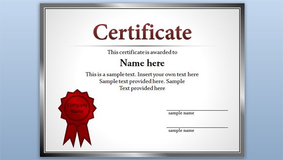 Powerpoint Award Certificate Template