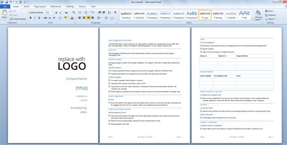 due-diligence-template-for-word-2013