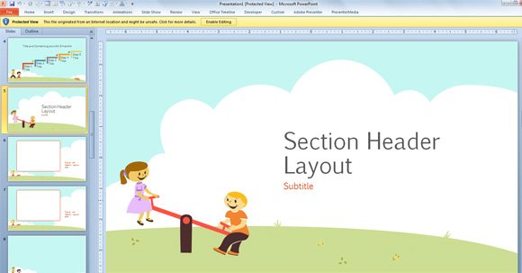 Colorful Kids Ppt Background Sahara