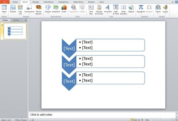 how to create a flowchart using smartart in powerpoint 2010