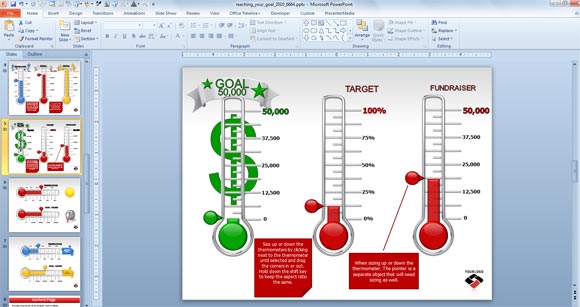 Thermometer Goal Chart Excel Template Download