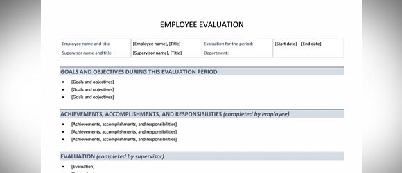 free employee evaluation template for word employee evaluation forms templates free