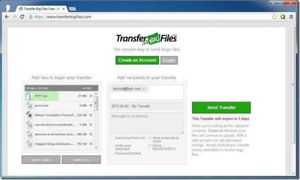 sending large files via email
