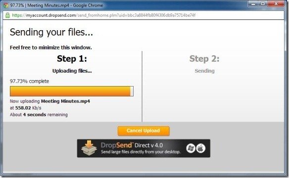 dropsend securely send large files and save them to a cloud drive send large file
