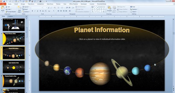 animated solar system powerpoint template for science astronomy