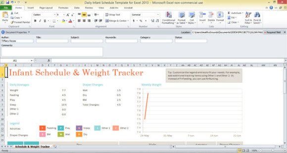 daily infant schedule template for excel 2013 schedule for infant