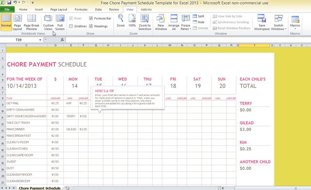 excel payment schedule