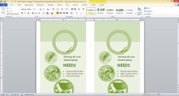 free door hanger template for business word 2013 free word download 2013