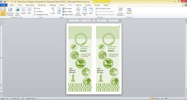free door hanger template for business word 2013 2 fppt