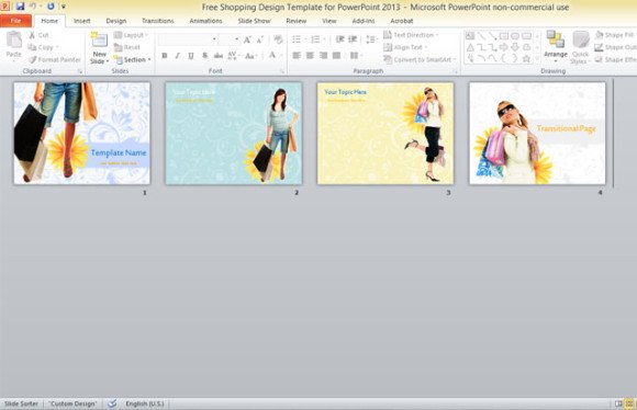 free shopping design template for powerpoint 2013 1
