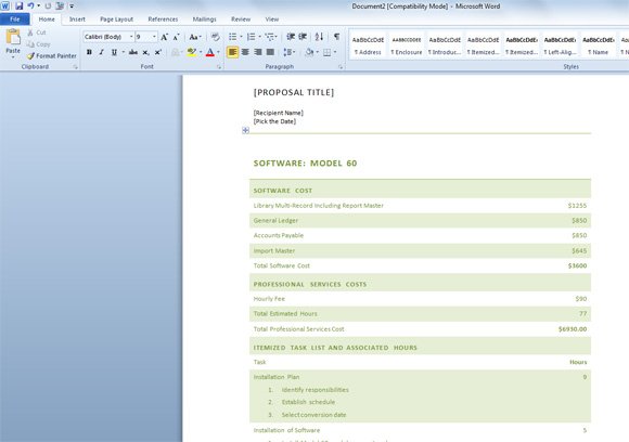 Free Business Proposal Template Ms Word