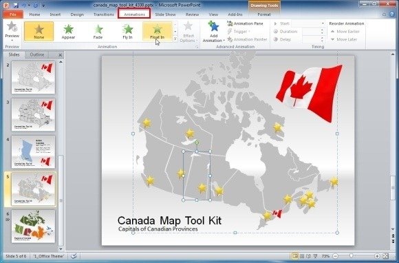 Canada Map Template For PowerPoint Presentations