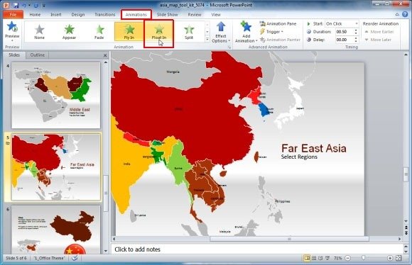 asia map template for powerpoint presentations